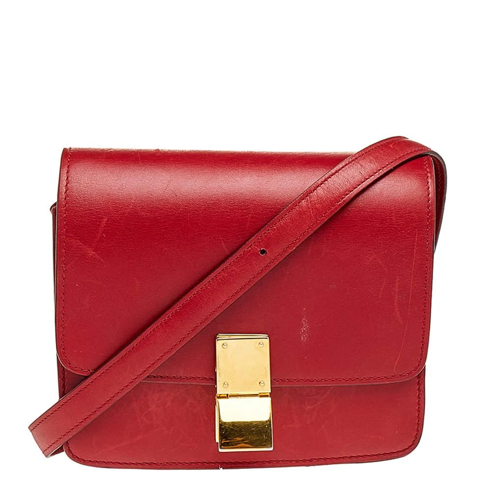 商品[二手商品] Celine|Celine Red Leather Small Classic Box Flap Bag,价格¥7887,第1张图片