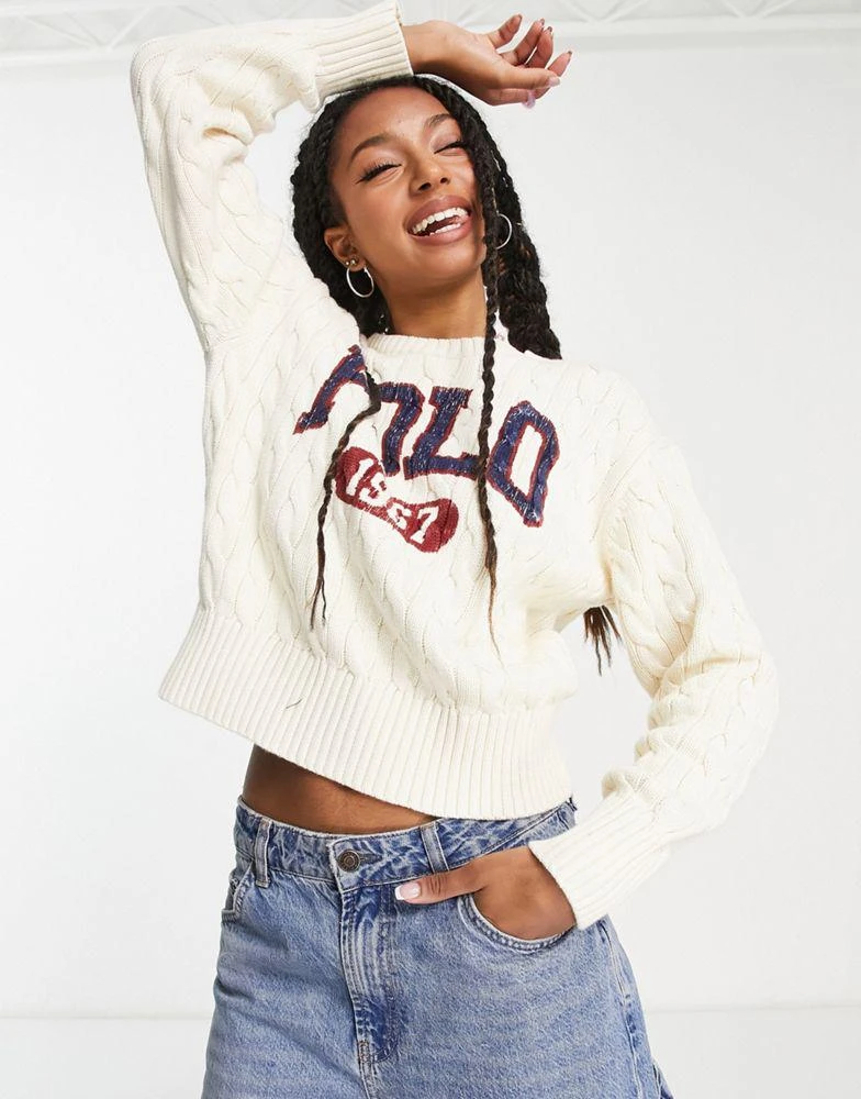 商品Ralph Lauren|Polo Ralph Lauren logo knitted jumper in cream,价格¥2489,第4张图片详细描述