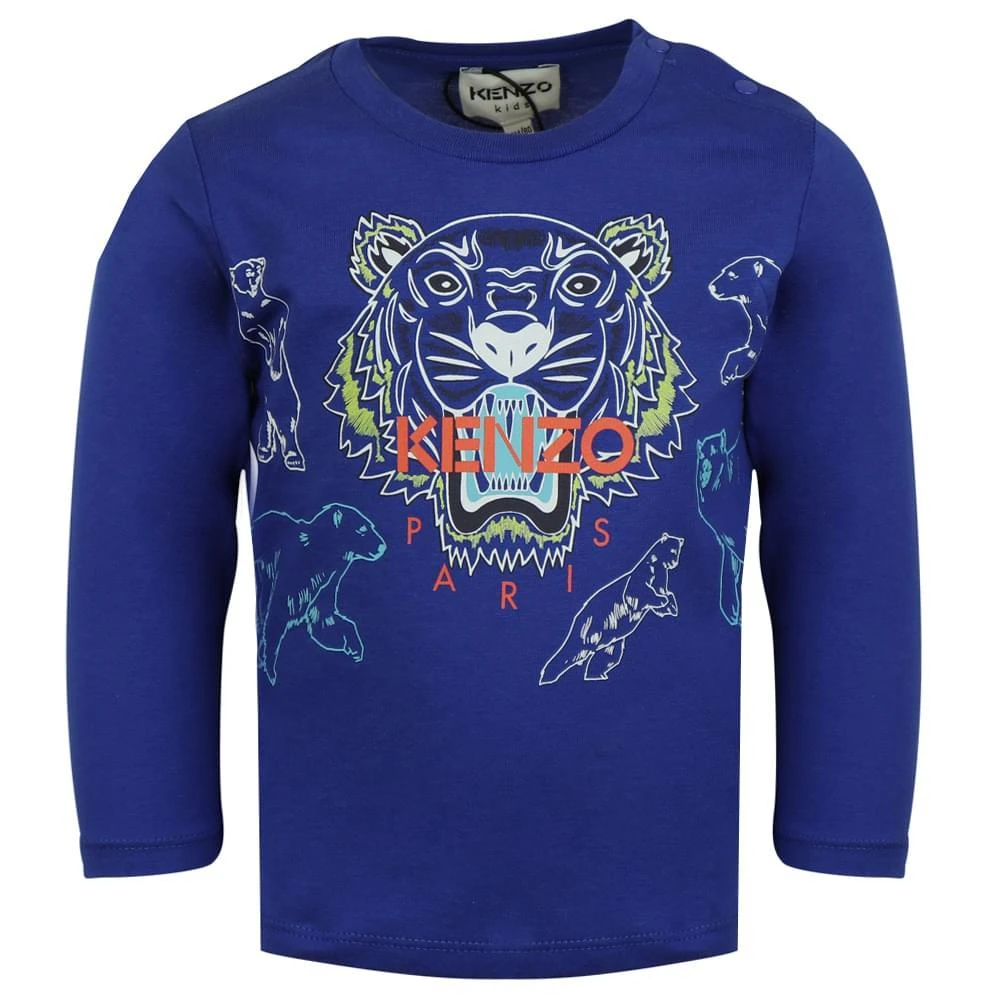 商品Kenzo|Blue Baby Boys Long Sleeve T Shirt,价格¥214,第1张图片
