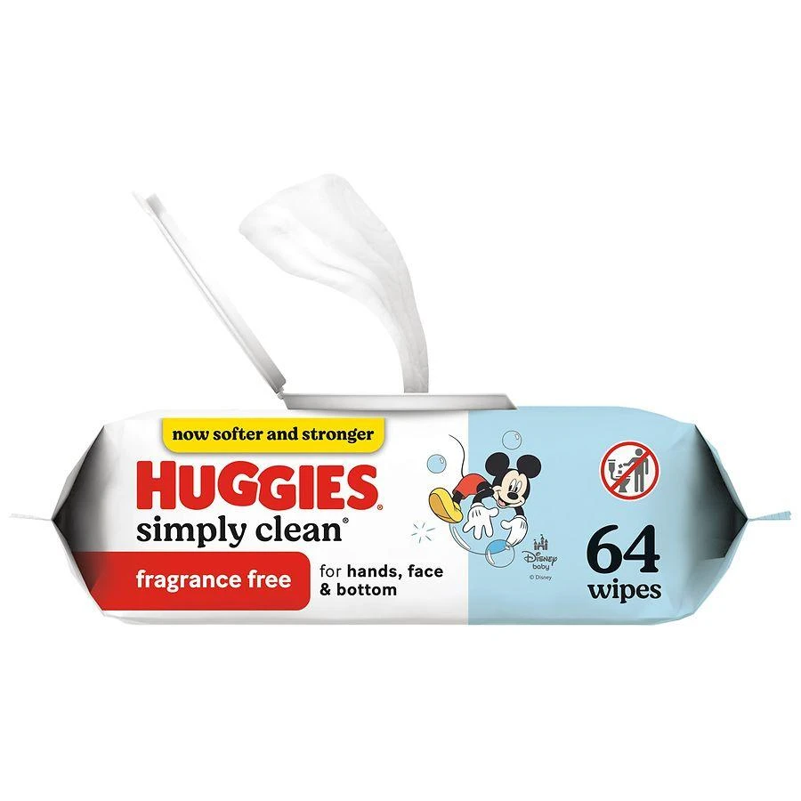 商品Huggies Simply Clean|Baby Wipes, Flip-Top Pack Fragrance Free, 64,价格¥22,第1张图片详细描述