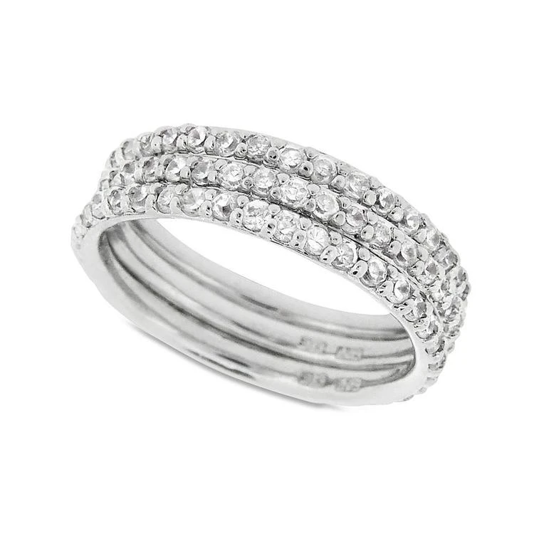 商品Giani Bernini|Cubic Zirconia Stackable Ring Set in Sterling Silver (2-1/5 ct. t.w.), Created for Macy's,价格¥281,第1张图片