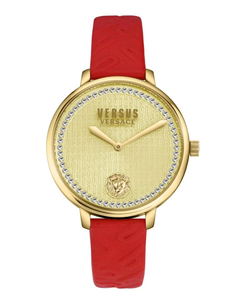 商品Versus Versace|La Villette Crystal Leather Watch,价格¥1810,第1张图片