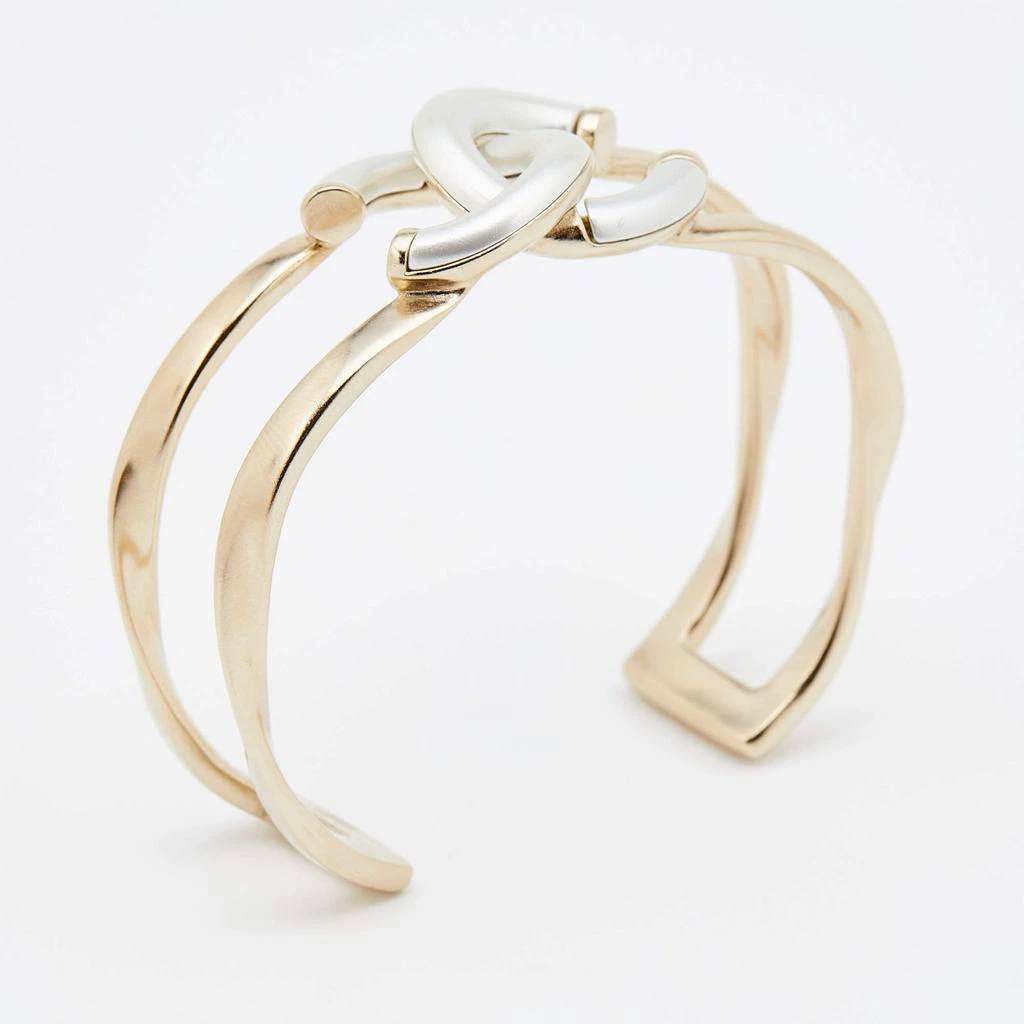 商品[二手商品] Chanel|Chanel Two Tone CC Twisted Cuff Bangle,价格¥4468,第3张图片详细描述