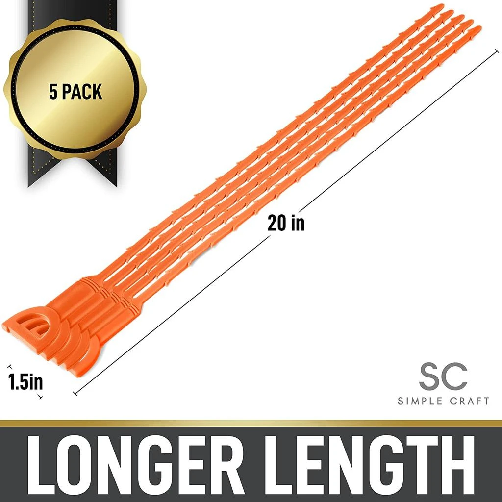 商品Zulay Kitchen|5 Pack Long Flexible Plumbing Snake Drain Clog Remover,价格¥141,第3张图片详细描述