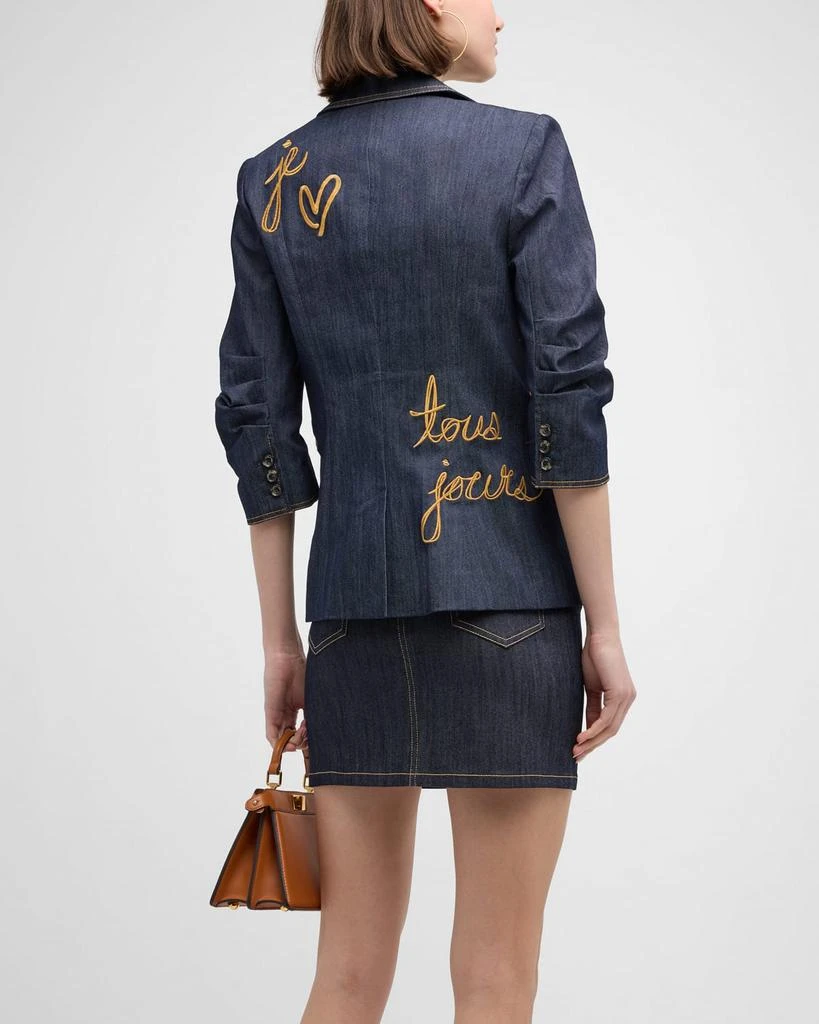 Khloe L'amour Embroidered Denim Blazer 商品