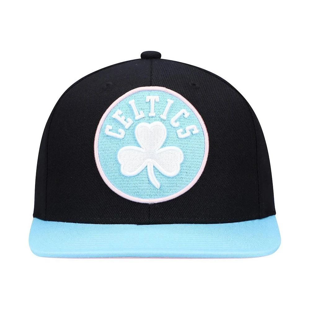 商品Mitchell and Ness|Men's Black and Light Blue Boston Celtics Pastel Snapback Hat,价格¥164,第4张图片详细描述