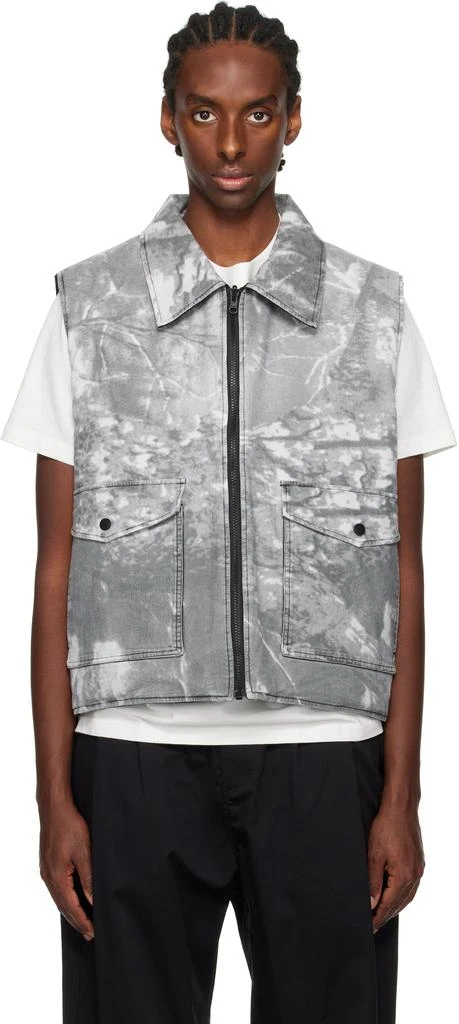 商品Metalwood Studio|Gray & Black Poly Filled Reversible Vest,价格¥1094,第1张图片
