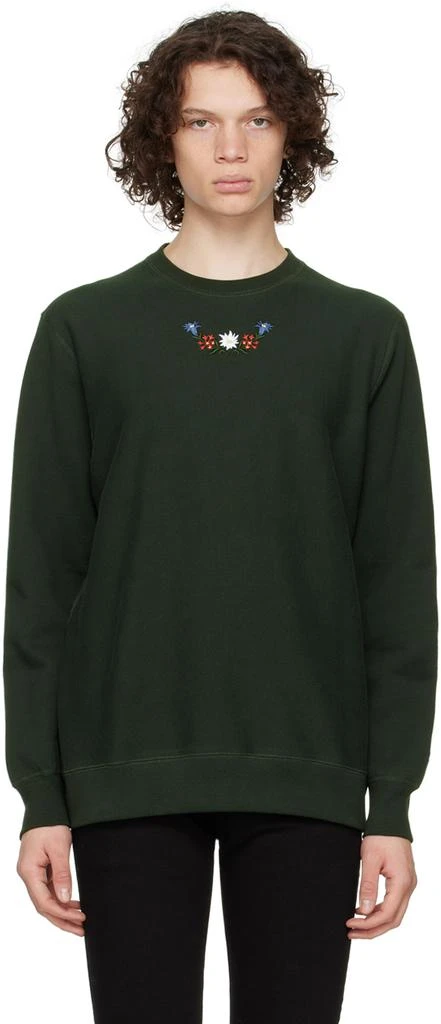 商品Noah|Green Embroidered Sweatshirt,价格¥625,第1张图片