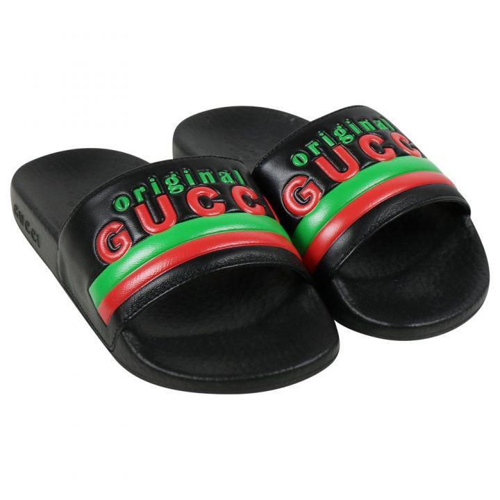 商品Gucci|Original Logo Sliders Black,价格¥896,第4张图片详细描述