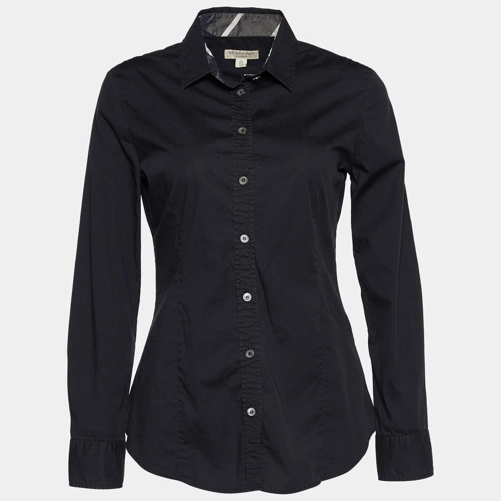 商品[二手商品] Burberry|Burberry Black Stretch Cotton Button Front Shirt S,价格¥808,第1张图片