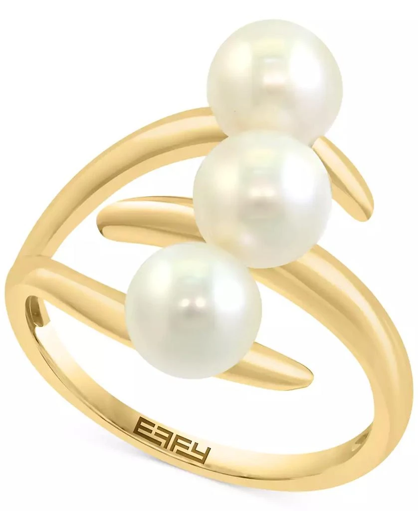 商品Effy|EFFY® Cultured Freshwater Pearl (6mm) Triple Row Statement Ring,价格¥9826,第1张图片