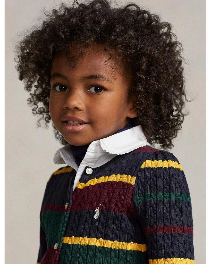 Girls' Striped Mini-Cable Cotton Cardigan - Little Kid, Big Kid 商品