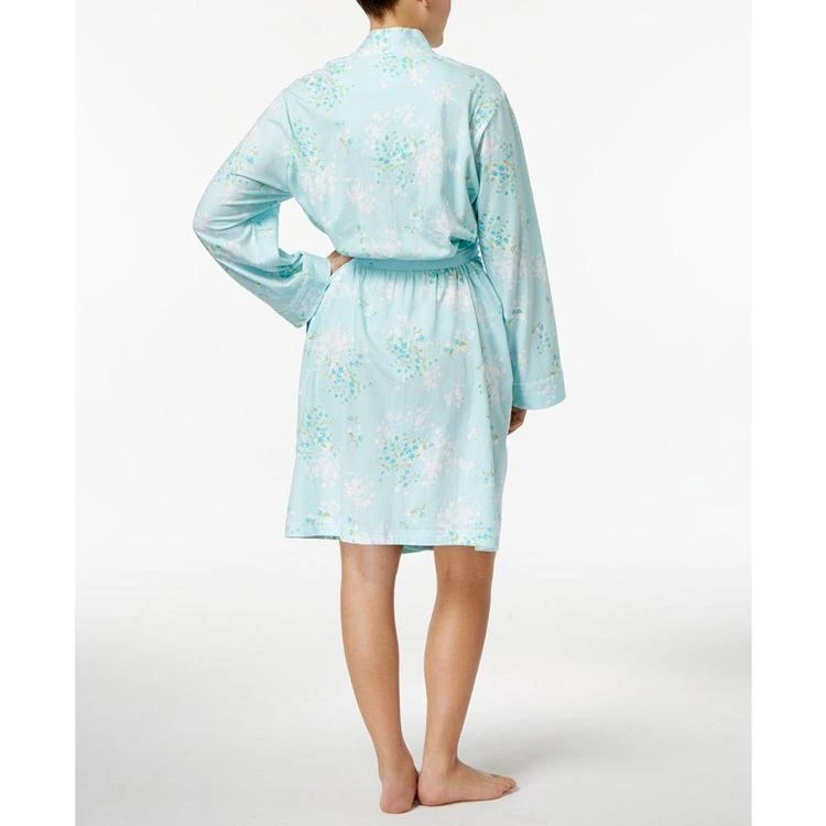 商品Charter Club|Lace-Trimmed Printed Cotton Knit Short Wrap Robe, Created for Macy's,价格¥253,第3张图片详细描述