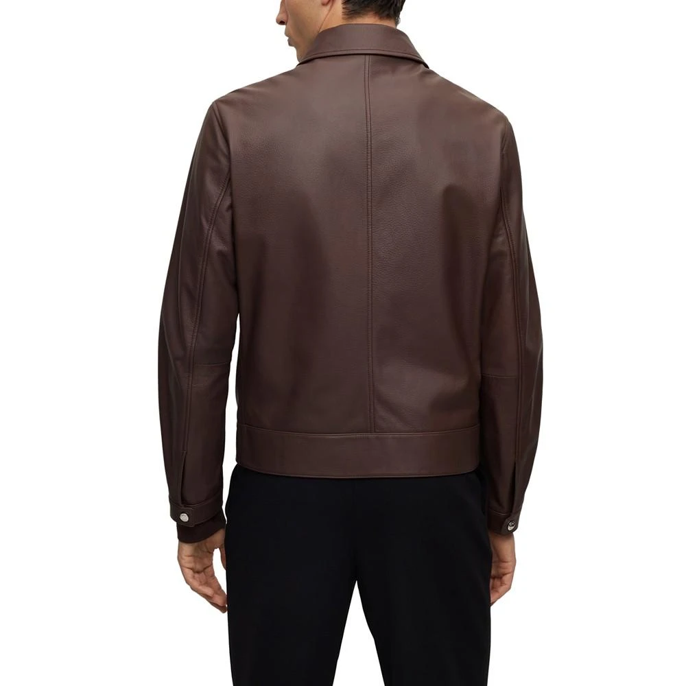 商品Hugo Boss|Men's Two-Way Zip Leather Jacket,价格¥3310,第2张图片详细描述