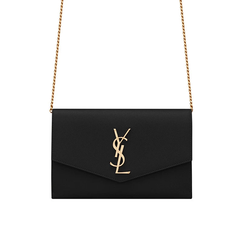 商品Yves Saint Laurent|【预售3-7天】圣罗兰 YSL 23新款 UPTOWN女士黑色粒面压印皮革金属字母标志饰面链条钱包 6077881GF0J1000,价格¥9268,第4张图片详细描述