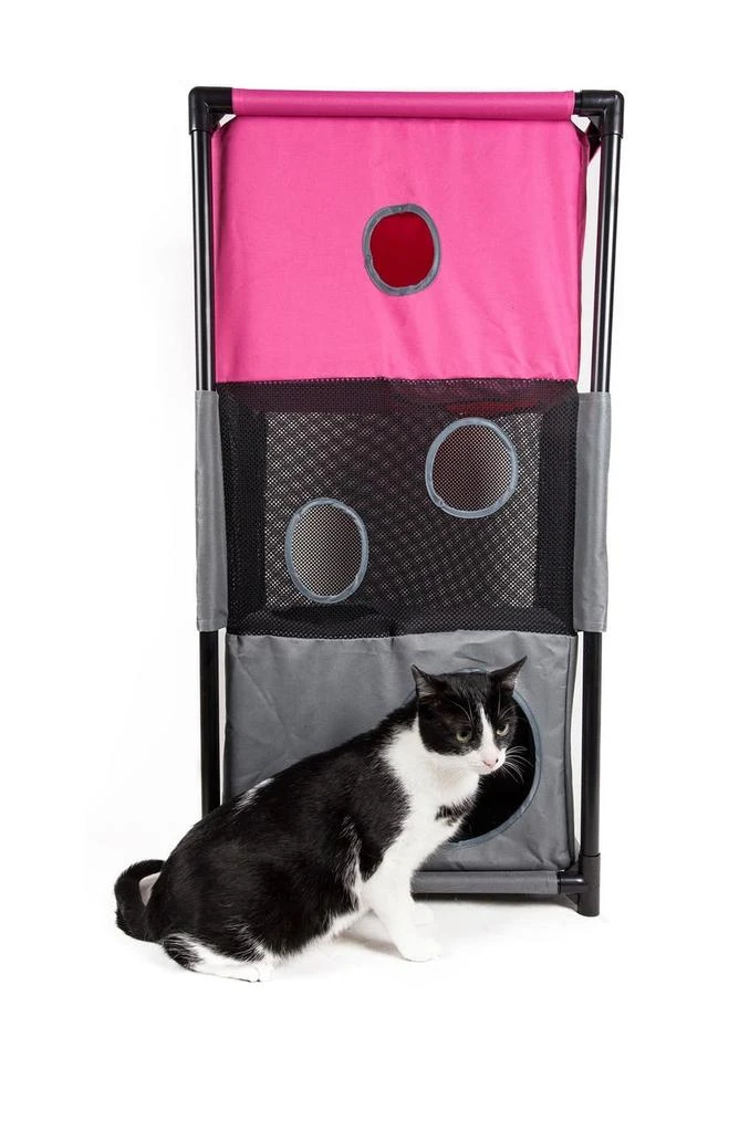 商品PETKIT|Pink/Grey Kitty-Square Obstacle Soft Folding Sturdy Play-Active Travel Collapsible Travel Pet Cat House Furniture,价格¥455,第1张图片