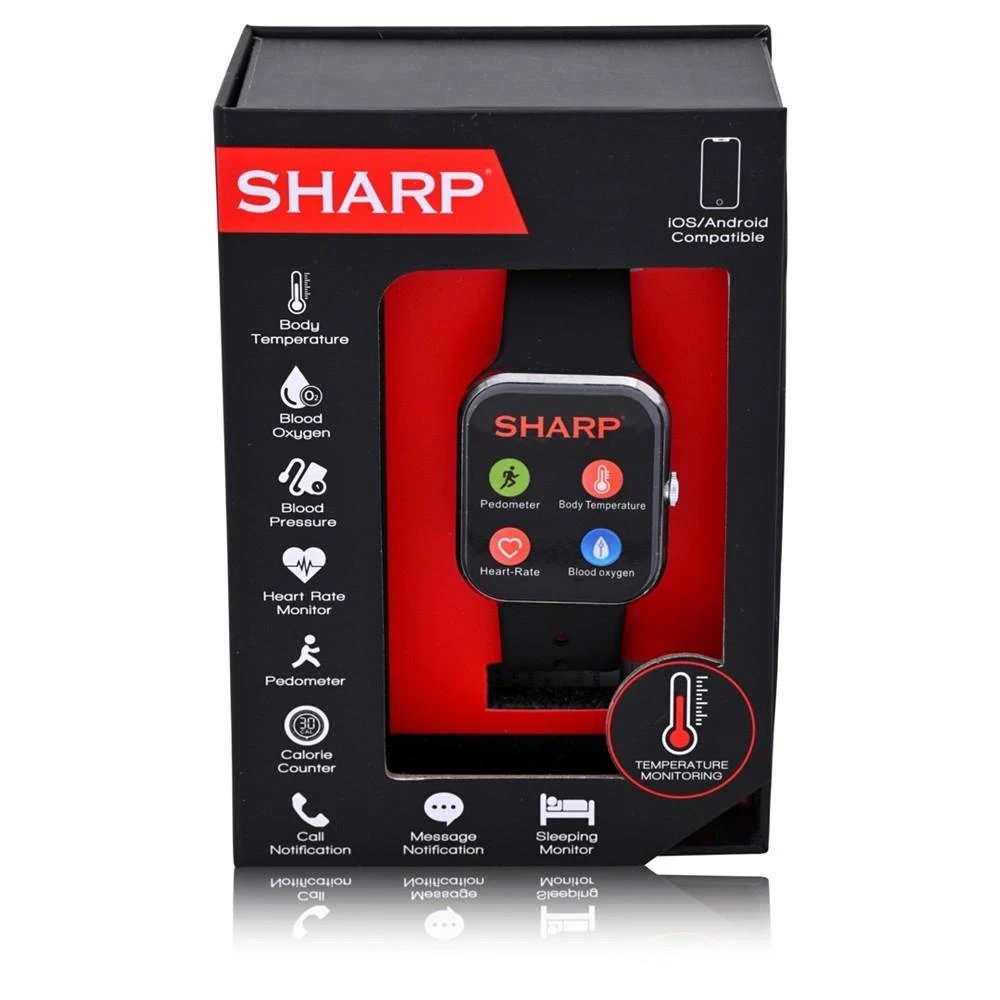 商品SHARP|Unisex Black Silicone Smart Watch 38mm,价格¥281,第2张图片详细描述