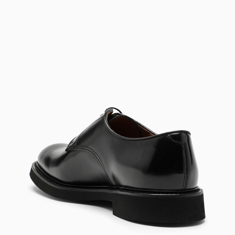 Black brushed-leather derby shoes商品第4张图片规格展示