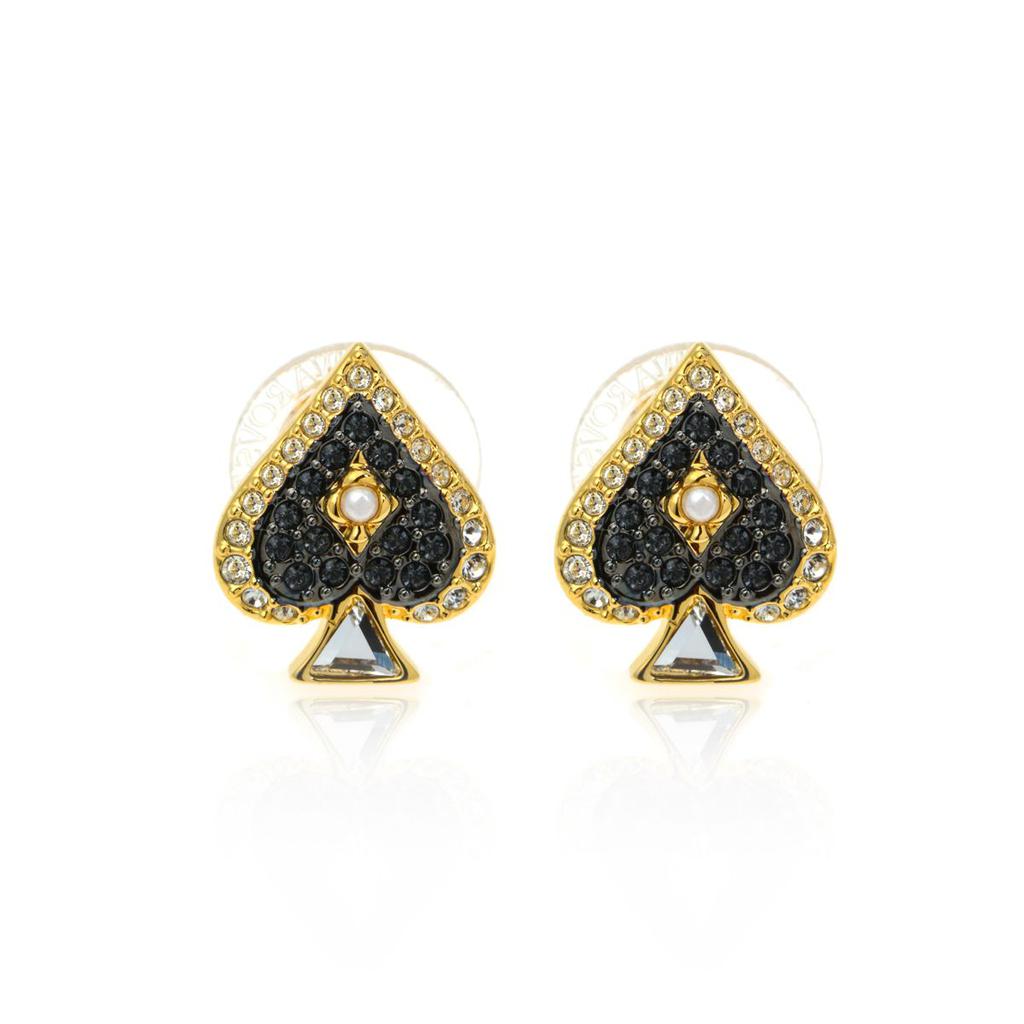 Swarovski Tarot Magic Gold Tone Dark Multi Colored Crystal Earrings 5510528商品第1张图片规格展示