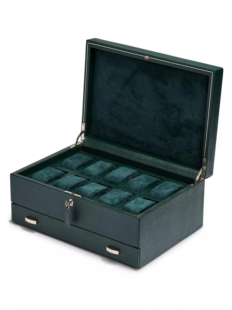 商品Wolf|British Racing Green 10-Piece With Drawer Watch Box,价格¥4421,第3张图片详细描述