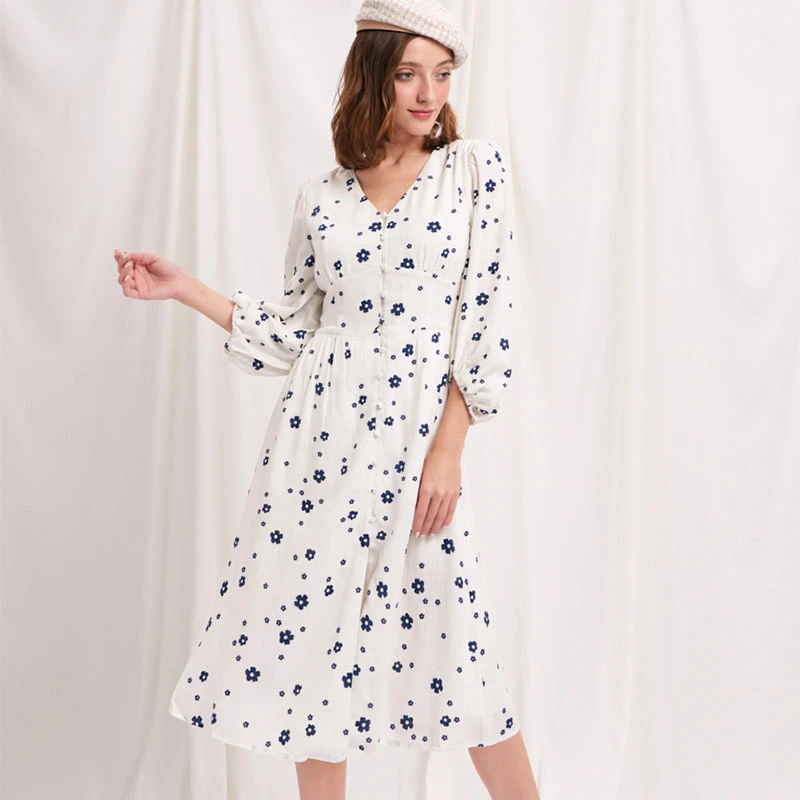 Emilee连衣裙 - 象牙白 | Emilee Dress - Ivory Print 商品