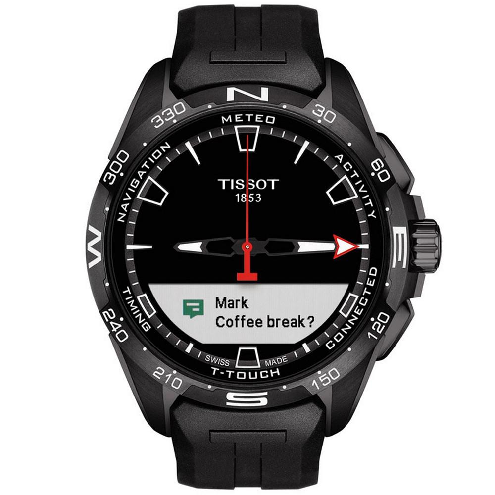 Men's Swiss T-Touch Connect Solar Black Rubber Strap Smart Watch 48mm商品第9张图片规格展示
