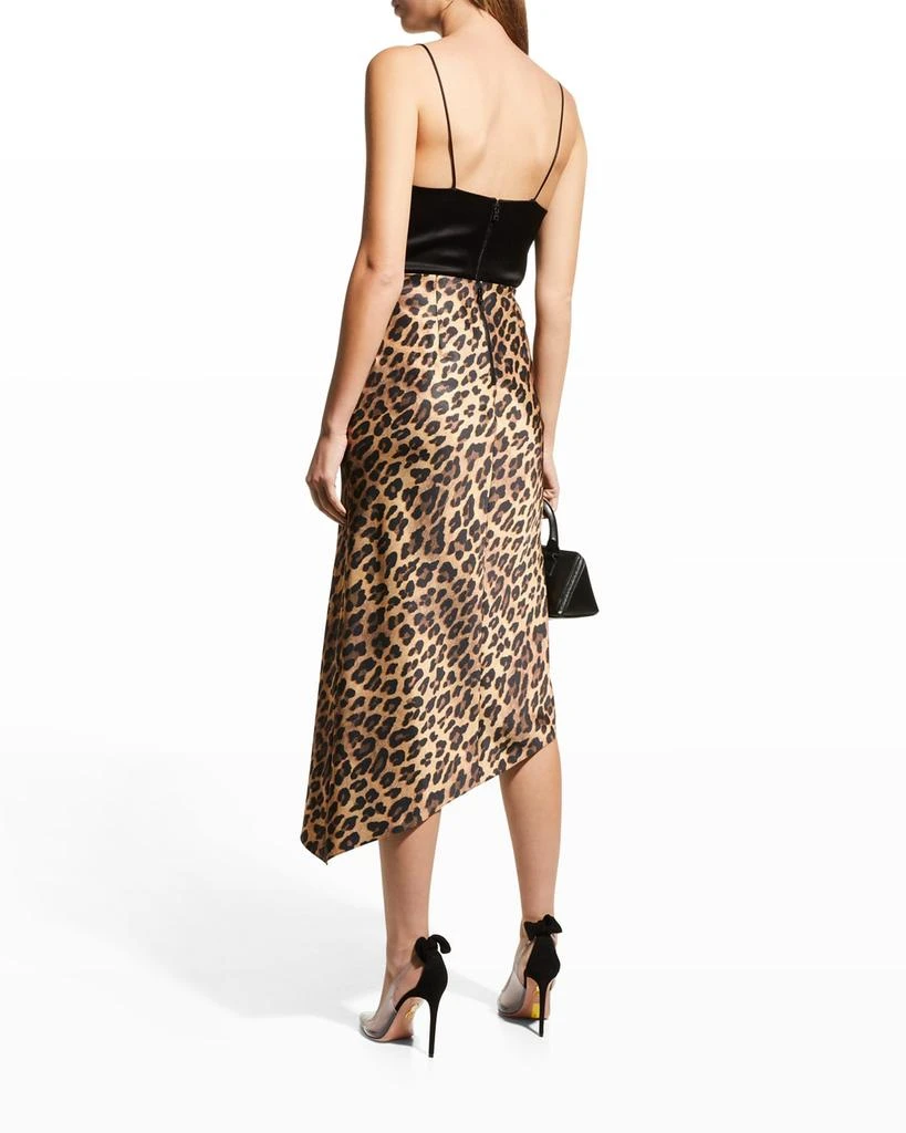 商品Alice + Olivia|Maeve Cheetah Asymmetric Slip Skirt,价格¥821,第4张图片详细描述