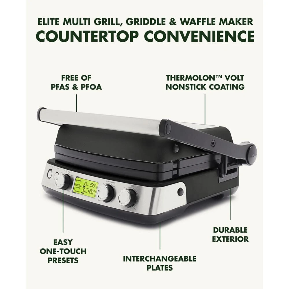 商品Greenpan|Elite Multifunction Grill, Griddle & Waffle Maker,价格¥3207,第3张图片详细描述