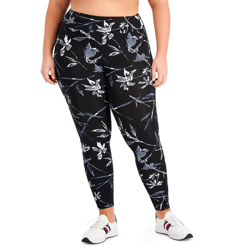 Tommy Hilfiger Sport Womens Plus Floral High Rise Athletic Leggings商品第1张图片规格展示