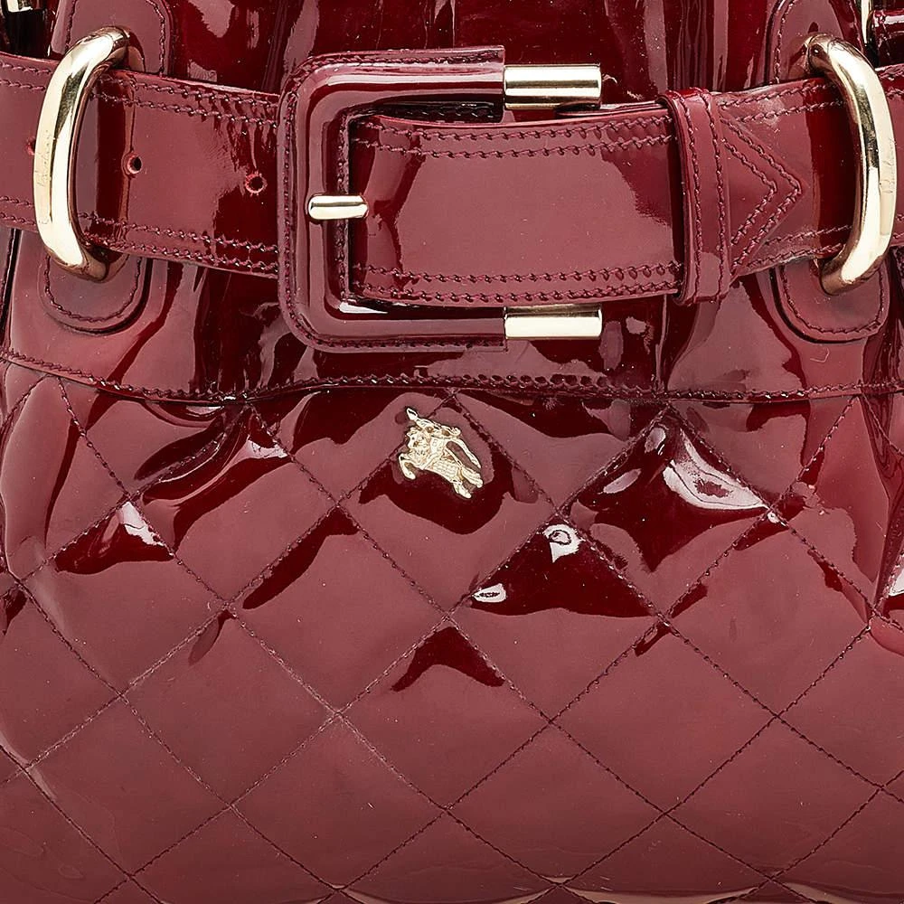 商品[二手商品] Burberry|Burberry Burgundy Patent Leather Quilted Prorsum Beaton Tote,价格¥2612,第5张图片详细描述