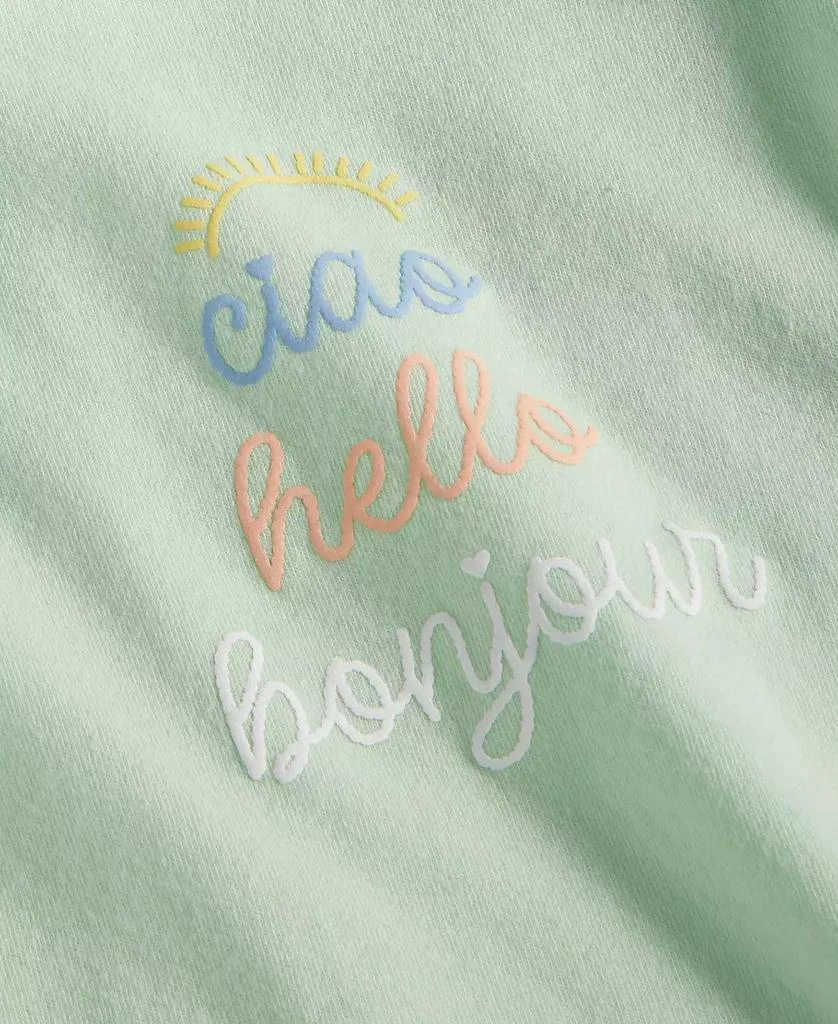 商品First Impressions|Baby Girls Hello Flutter-Sleeve Graphic T-Shirt, Created for Macy's,价格¥15,第3张图片详细描述