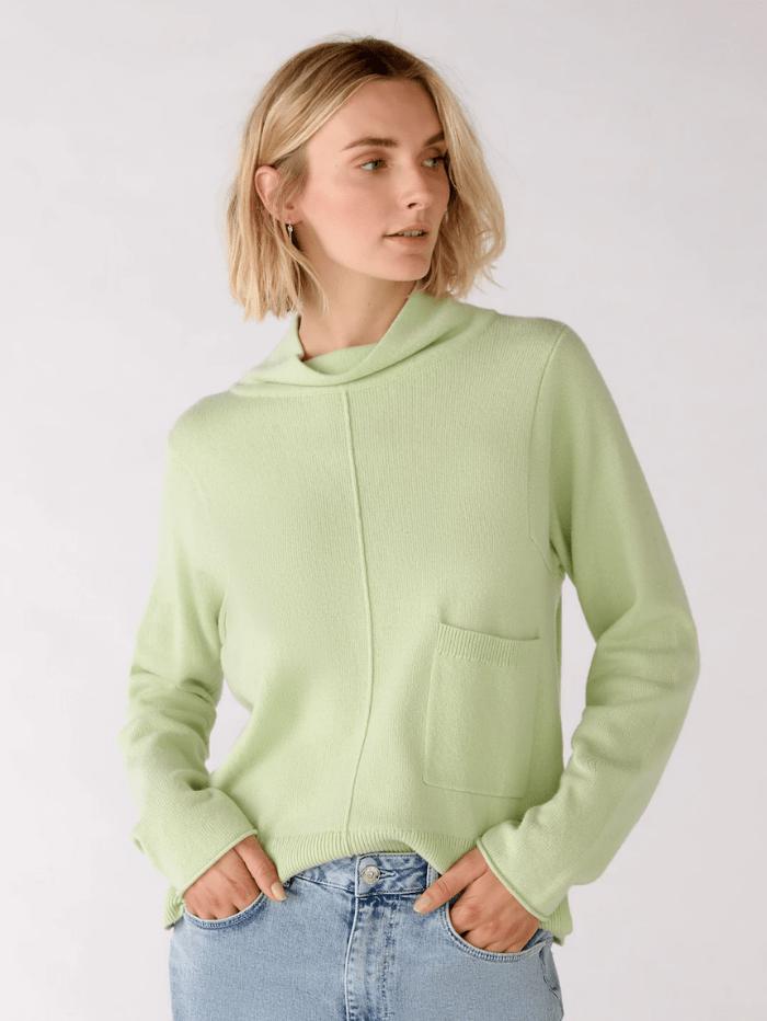 Oui Light Green High Neck Knitted Jumper 77618 6072商品第1张图片规格展示