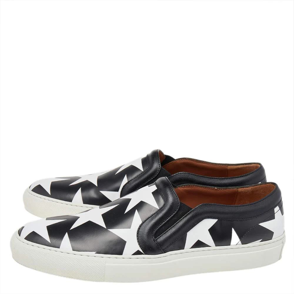 商品Givenchy|Givenchy Black/White Leather Skate Star Print Slip On Sneakers Size 41,价格¥1276,第4张图片详细描述