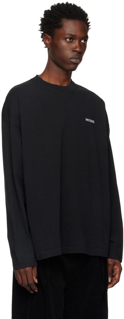 Black Embroidered Long Sleeve T-Shirt商品第2张图片规格展示