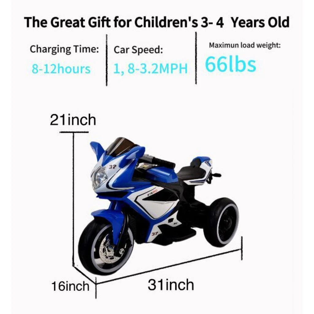 商品Simplie Fun|Tamco 6V Kids Electric motorcycle,价格¥1650,第2张图片详细描述