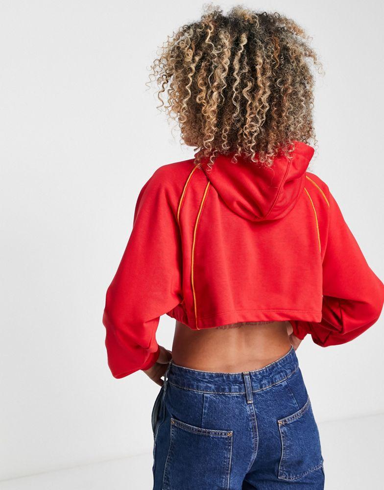 Jordan Sport fleece cropped pullover hoodie in fire red and orange商品第2张图片规格展示