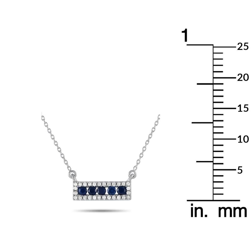 商品LB Exclusive|14K White Gold 0.15ct Diamond and Sapphire Pendant Necklace NK4-14783WSA,价格¥4060,第4张图片详细描述