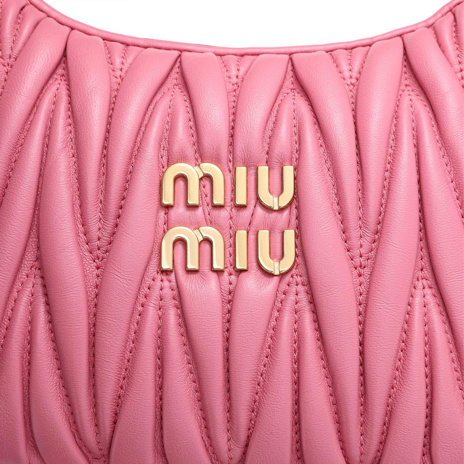 商品[国内直发] Miu Miu|缪缪 Wander系列 提花凸纹 软羊革 Hobo包腋下包单肩包 常规 女款 海棠粉,价格¥17912,第6张图片详细描述