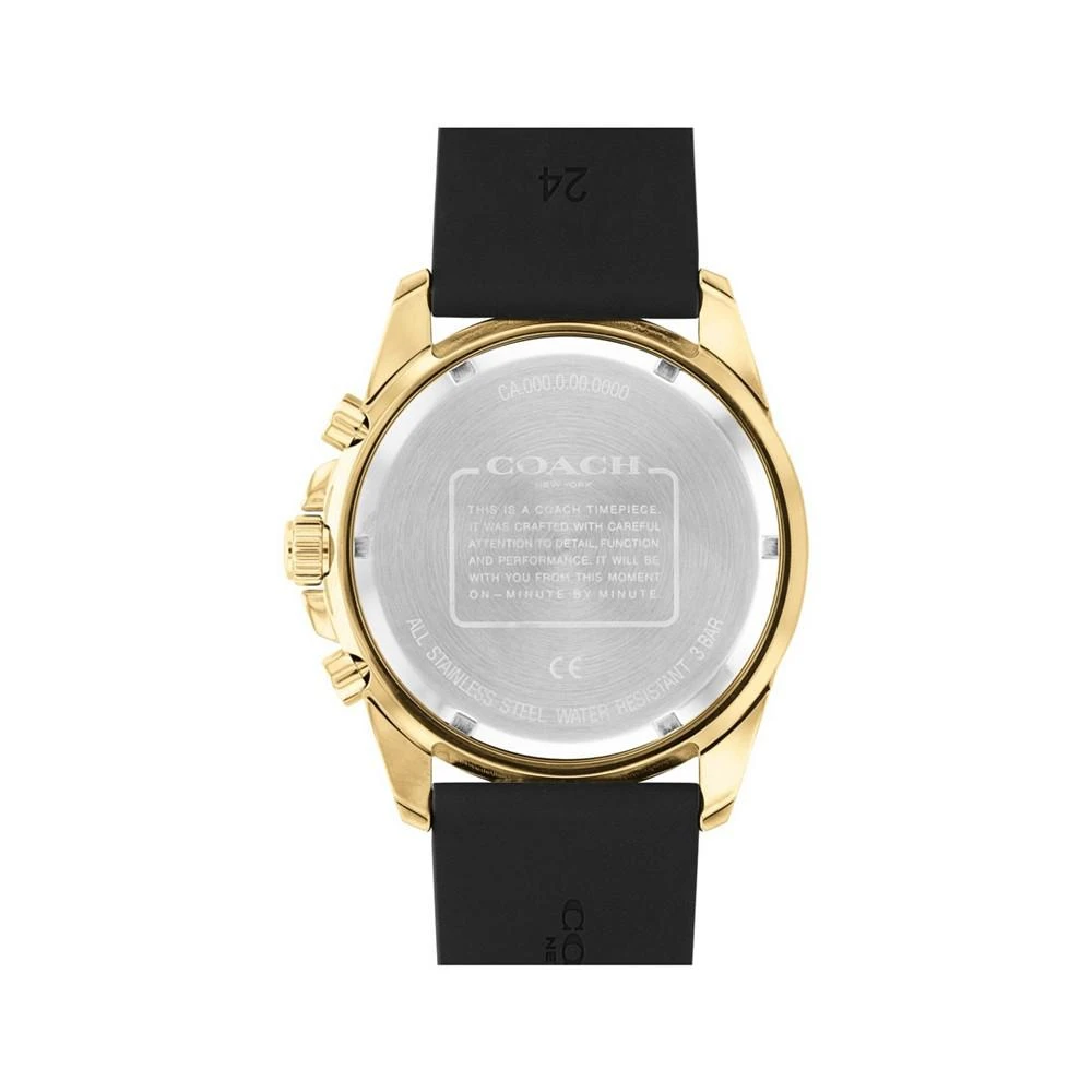 商品Coach|Men's Kent Black Silicone Strap Watch,价格¥1549,第2张图片详细描述