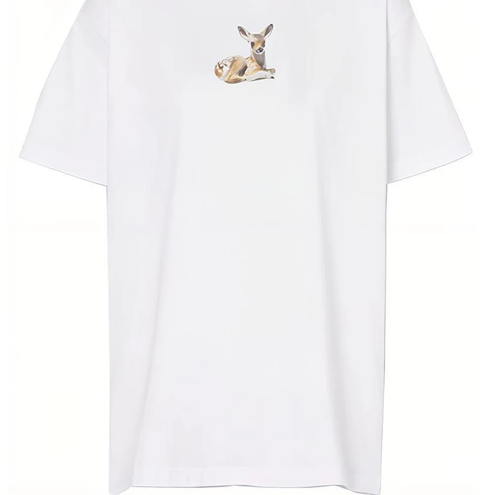 商品[国内直发] Burberry|博柏利  小鹿印花棉质短袖 落肩袖T恤 女款 白色,价格¥2486,第7张图片详细描述