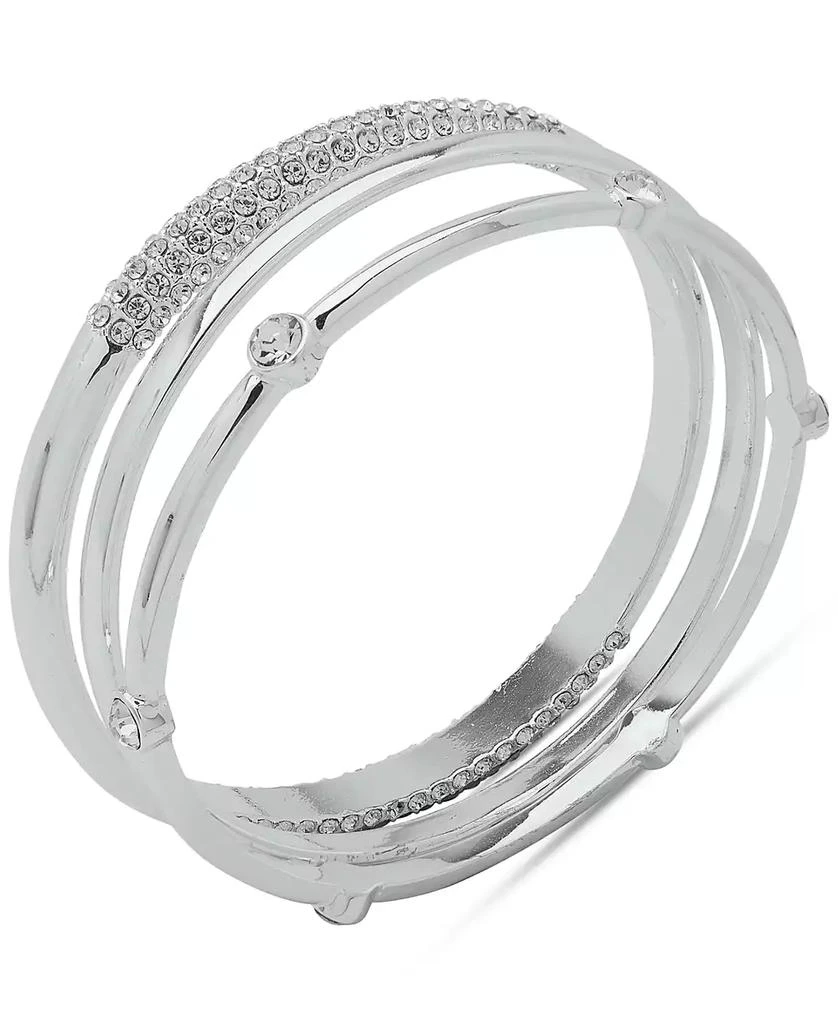 商品Anne Klein|Women's Boxed Silver-Tone Crystal Trio Bangle Bracelet,价格¥157,第1张图片