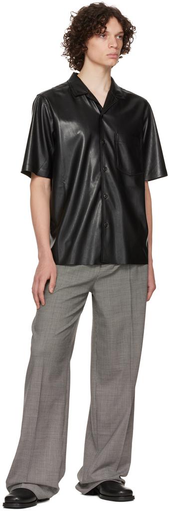 Black Bodil Vegan Leather Shirt商品第4张图片规格展示