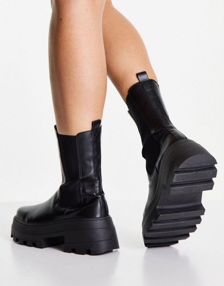 商品ASOS|ASOS DESIGN Ada chunky chelsea boots in black,价格¥201,第4张图片详细描述