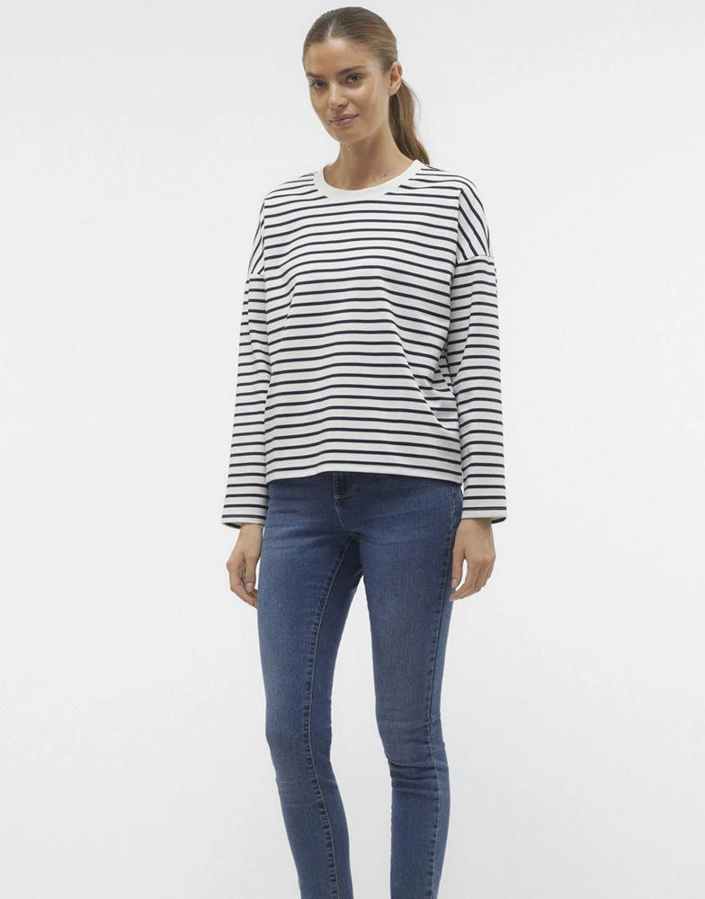商品VERO MODA|Vero Moda raglan jersey top with long sleeves in navy stripe,价格¥227,第4张图片详细描述