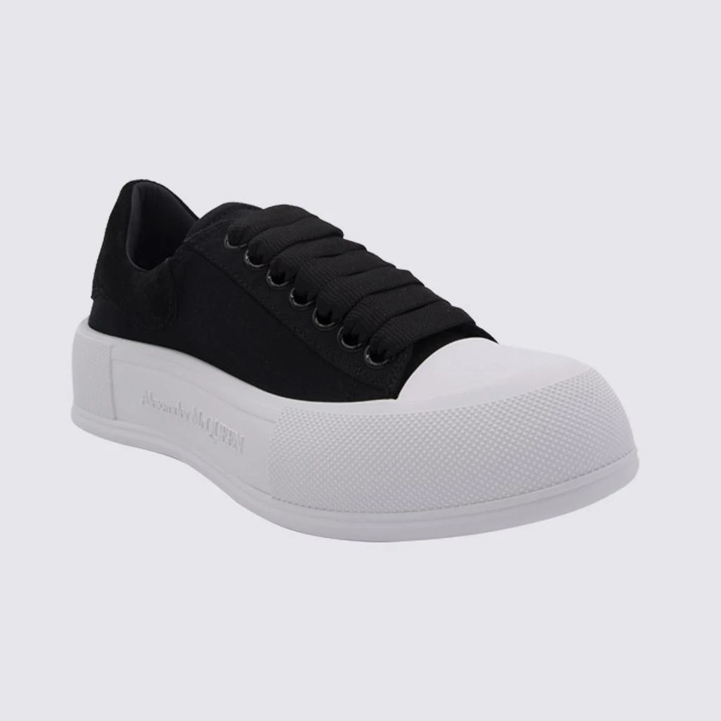 商品Alexander McQueen|ALEXANDER MCQUEEN BLACK CANVAS DECK PLISMOLL SNEAKERS,价格¥2623,第2张图片详细描述