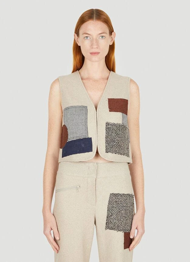 商品TheOpen Product|Patchwork Gilet in Beige,价格¥731,第1张图片