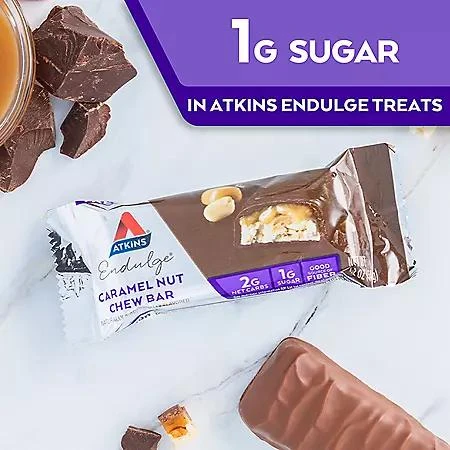 商品Atkins|Atkins Endulge Variety Pack, Caramel Nut Chew and Chocolate Coconut Bars, Keto Friendly (22 ct.),价格¥149,第5张图片详细描述