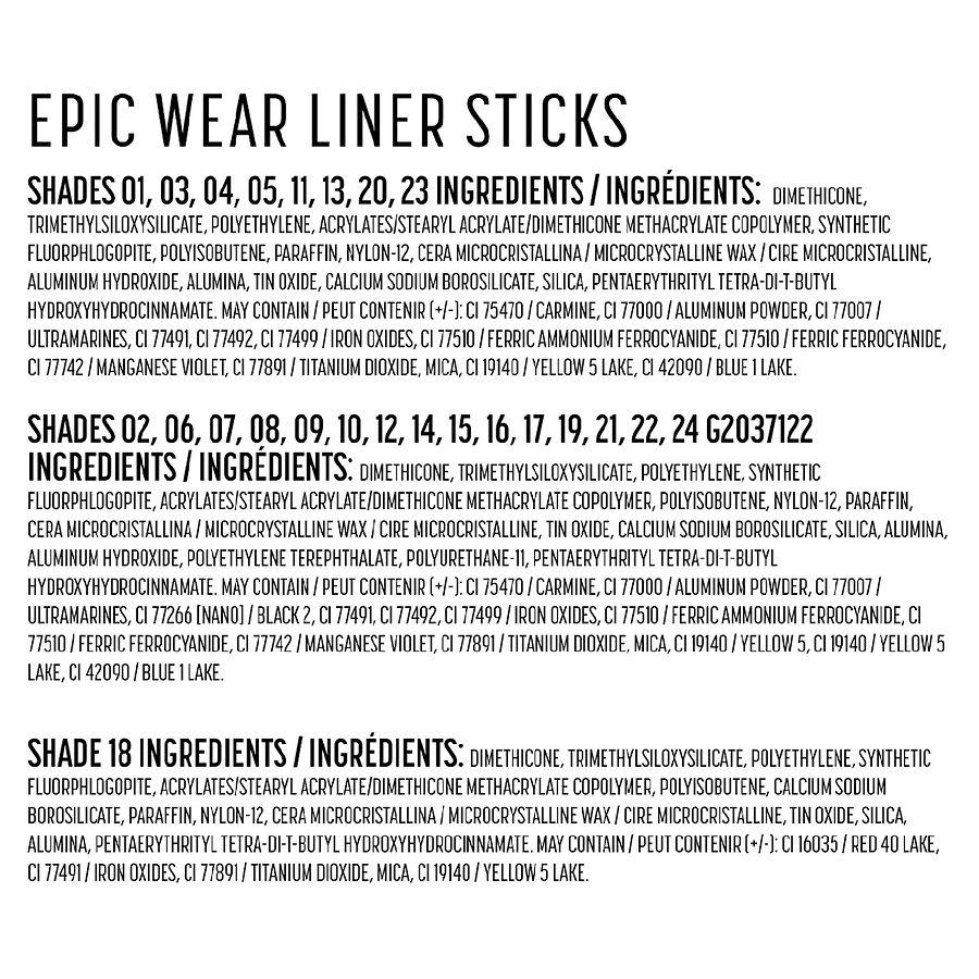 Epic Wear Liner Stick, Long-Lasting Waterproof Eyeliner Pencil商品第2张图片规格展示