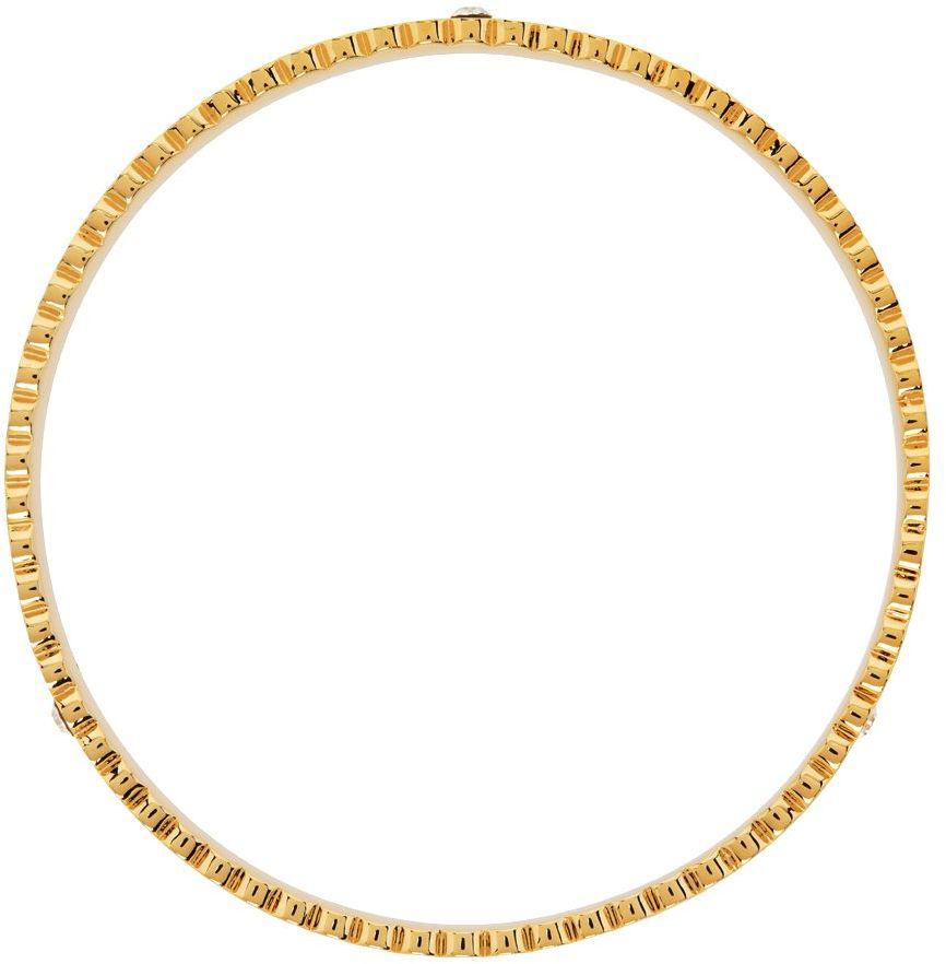 White & Gold 'The Medallion' Scalloped Bangle Bracelet商品第2张图片规格展示