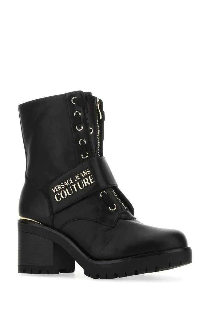 商品Versace|Black synthetic leather ankle boots,价格¥921,第1张图片